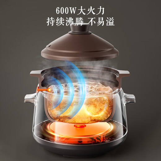 SUPOR electric stew pot, household 5L large-capacity soup pot, electric stew pot, multi-function pot, high-power electric stew pot, direct stew electric stew pot, nutritional food supplement pot, porridge artifact, micro-pressure stew + 1.5H fast soup, Chinese incandescent pottery liner 5L