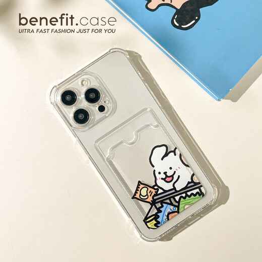 Puppy Puppy Little Little White Card Bag convient à l'iPhone16Promax Apple 15pro Mobile Phone Case 13 Nouvelle transparence élevée-qp15280tf chien de magasinage Huawei Nova 6 5G