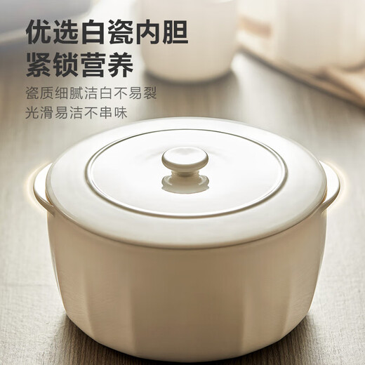 苏泊尔电炖锅 电炖盅 燕窝炖 宝宝辅食 1.5L精巧容量 隔水揉炖 迷你煮粥煲汤锅DZ15YC897 5L 2.5L 白瓷五胆