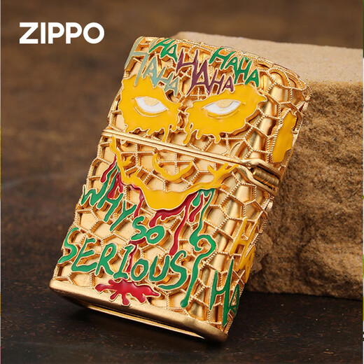 Zippo leichter Zhibao offizieller Windschutz Kerosin leichter lumineszierender Emaille Clown Golded Gift für Freund Clown-Golded [eigenständig ölfrei] DY9902TF