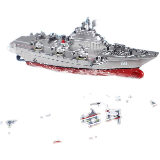 Modelo de buque de guerra de aviones de barco controlado a control remoto para la simulación infantil juguetes submarino mini tour lancha rápida en el modelo de carga de plata de agua - portador de aeronaves en helicóptero 15 cm Chuang estándar oficial + destornillador + batería de control remoto + carga + carga