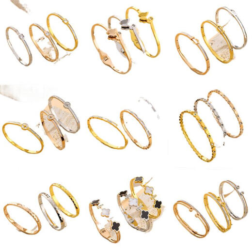 Jinyangyi K gold European and American gold bracelets without fading zircon diamond niche design simple bracelet bracelet 9928-Gold
