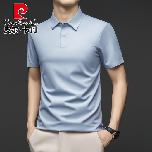 T-shirt Waffle Jinmin Waffle Pierre Cardin 9 Color en été, nouveau polo à fente d'ourlet élastique à manches courtes et non sondant. chemise revers vert clair vert m 48