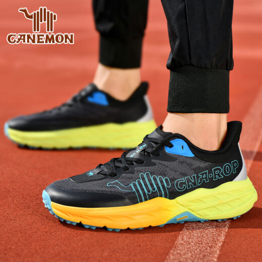 Pilot Camel Men's Shoes 2025 New Breathable Mesh Carbon Board Sports Running Shoes, Anti-Slip High Elastic Shoes, Shoes, Black [Flagship Full Technology Series QZ6198] 40 [Standard Sports Shoes Size]