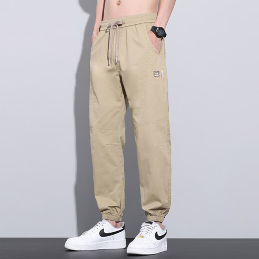 Jüdische Freizeithosen für Männer Sommer Neue lose Bindungsfüße Arbeitskleidung Harem Hosen Stretch Sport lässig lange Hosen für Männer 809 Armee Green + 809 Khaki L.