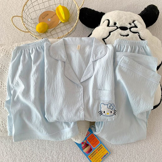 Catman (Miiow) Cloud d'été Cotton 2025 NOUVEAU PAJAMAS TROISSONS FEMMES SUITE DOUILLE ET MIGNE, POUVEZ PORTER LES VOITS À MANDE À MANDE 9905 # Black Love M [suggéré 80-100] Jin [Jin est égal à 0,5 kg] 155-160cmmm.