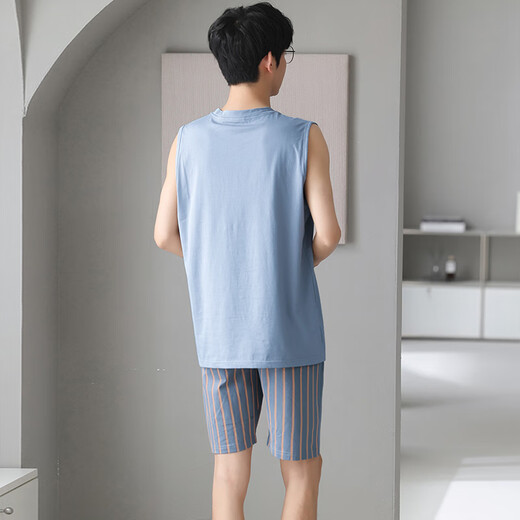 7 SEVFUN 七色纺睡衣男冰丝夏季短袖新款凉爽透气莫代尔薄款学生青少年家居服套装 12027 【凉爽透气  亲肤莫代尔】 L （建议120-140斤）