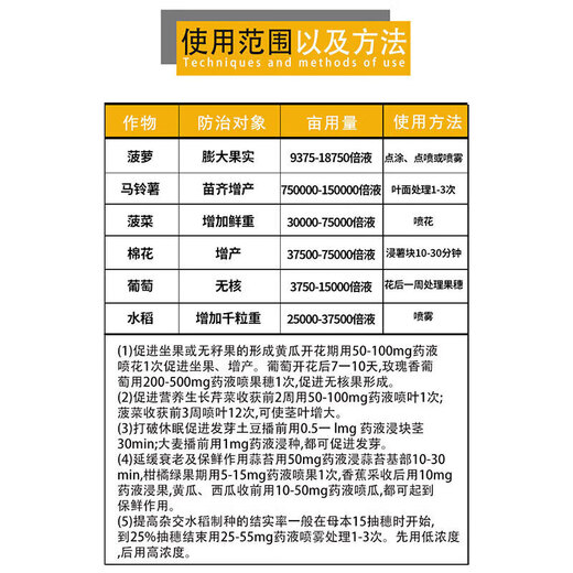 3% gibberellin 920 citrus grape fruit germination and fruit growth protection gibberellic acid plant growth regulator 100ml