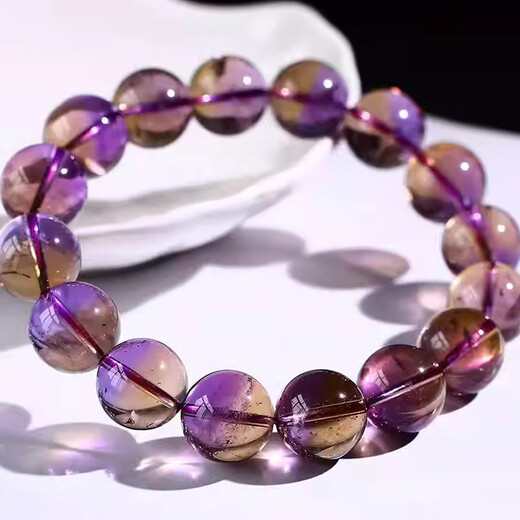 Aitkel Natural Ametrine Bracelet One-Size Mandarin Duck Two-color Men's and Women's Bracelet as a 520 Valentine's Day Birthday Gift for My Girlfriend Collection Grade Ametrine Bracelet-8mm