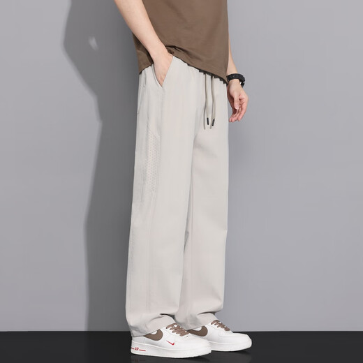 Chen Tanghose Herren Sommereis Seiden losen lässigen Hosen Herren -Casual Hosen Herren Hosen atmungsaktuelle große Hosen Arbeiten CJ6636 Khaki 3xl