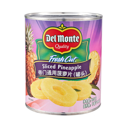 帝门 地扪菠萝罐头通用825g/罐 印尼进口凤梨圆片即食烘焙沙拉披萨用