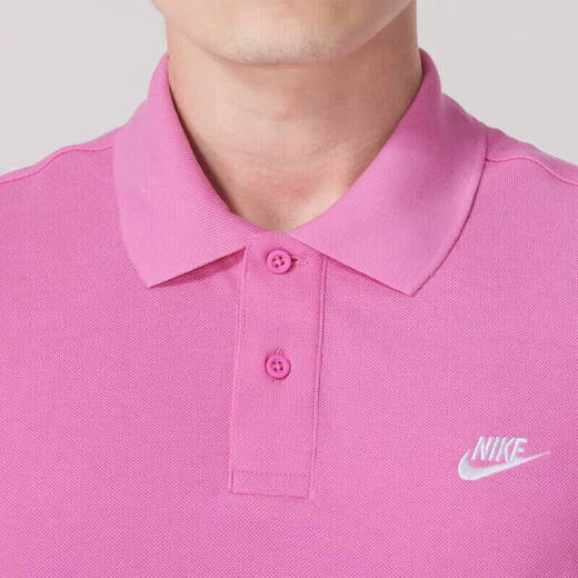 耐克（NIKE）官方舰店短袖男装 夏夏新款运动服时尚透气POLO衫翻领T恤衫 FN3895-675/粉色刺绣小标 XL