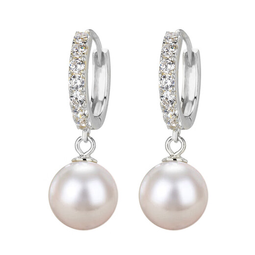 Qlady rhinestone imitation pearl earrings, feminine and high-end, 2025 new silver earrings, earrings, birthday gifts