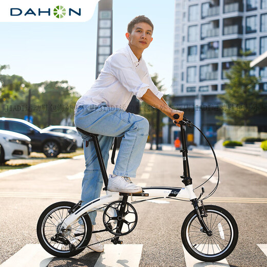 大行（DAHON）16寸迷你超轻9变速折叠自行车学生成人男女式单车PAA694官方正品 AIR云(白) 16英寸 x 16英寸