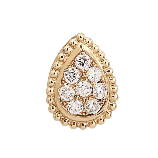 Chishe 18K gold bright diamond water drop full of diamond beads bead edge pendant casual men and women all-match necklace bracelet pendant gift light gold customized