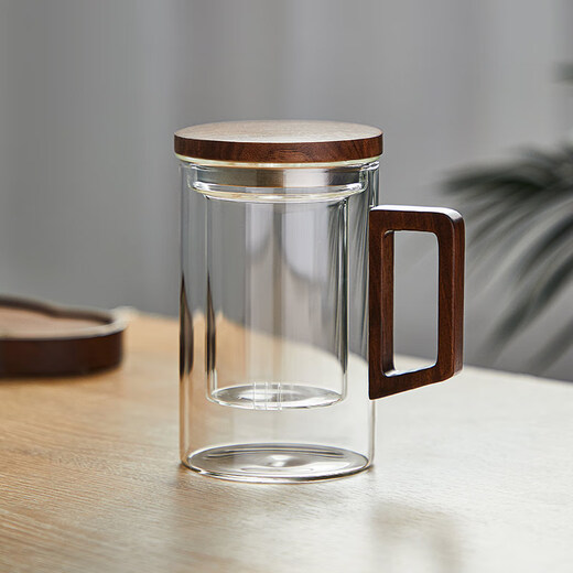 Mingguang tea cup tea water separation tea cup glass water cup men's tea cup office glass high borosilicate green tea cup