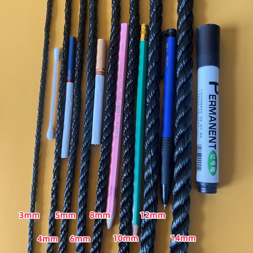 Strong, high-strength, wear-resistant nylon rope, binding rope, braided rope, plastic rope, black pull-net fishing net rope, outdoor, dark green, 8mm thick, 50 meters