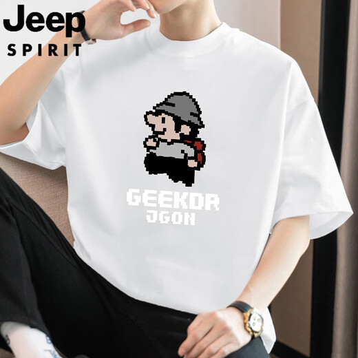 Jeep Spirit Jeep 260g schwere kurzärmelige T-Shirt Herren übergroß