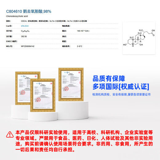 Macklin Chenodeoxycholic Acid CAS 474-25-9 C804610-5g