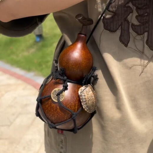 Shantou Lincun Helan wine gourd, black myth, Wukong blood wine gourd, intangible cultural heritage craft, natural lacquer wine pot, d1049 wine gourd, mountain ghost money network 650ml