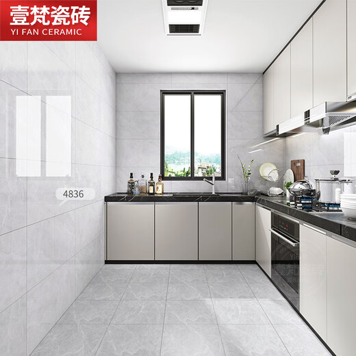 奶油白广东通体大理石卫生间瓷砖400x800墙砖亮光内墙厨房厕所 4837 400*800mm