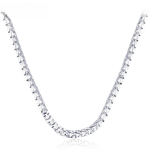 Fiber Bundle (QIANSHU) PT950 platinum necklace men's platinum necklace men's domineering platinum chain platinum snake bone chain thick chain weight about 64.51 grams long about 64 cm thick about 7.5