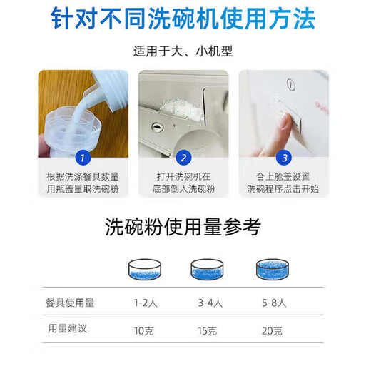 Panasonic dishwasher bright dishwashing powder special detergent block agent waterproof scale degreasing deodorizing dishwasher dish consumables dishwashing powder 1kg * 1 bottle (repurchase discount for regular customers)