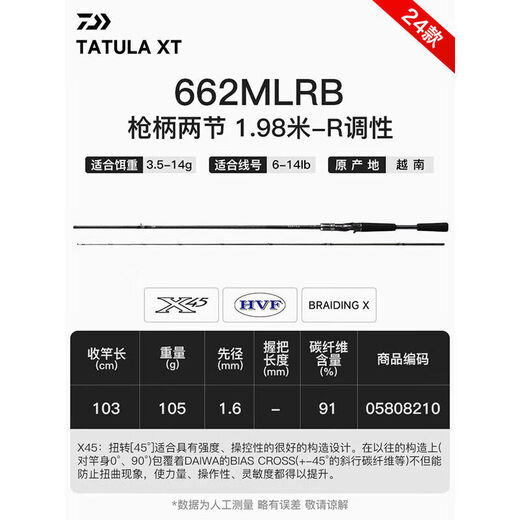 
DAIWA 24 new product TATULAXT spider bass rod mandarin fish universal lure long throw 2.03m682MLFS straight handle 682m