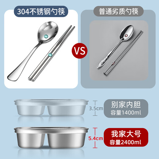 Tuojin Japan imported quality large five-compartment lunch box with lid and soup bowl office worker lunch box insulated 304 stainless steel meal large coffee color (thickened and deepened) + spoon and chopsticks 2900ml