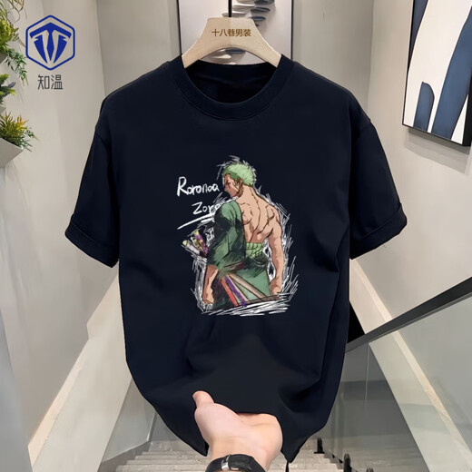 Zhiwen Japonais One Piece Nikalu Zoroman entourant le t-shirt à manche à manches courtes pour hommes