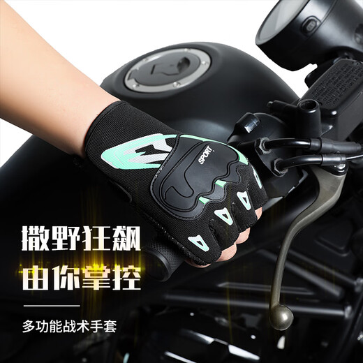 Yu Zhaolin (YUZHAOLIN) fitness half-finger gloves for men, iron equipment, wrist guards, horizontal bar deadlift, non-slip, wear-resistant, outdoor cycling, black and gray - upgraded half-finger style, one size fits all