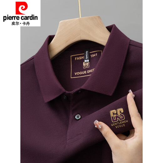 皮尔卡丹（pierre cardin）夏季新款棉男士短袖POLO.衫衫刺绣翻领T恤大码百搭半袖针织新品 6628黑色【主图款】 M 48【建议100-125斤】