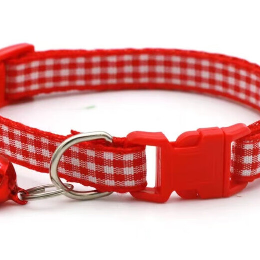 Pet collar small square plaid casual dog collar cat collar identification collar dog collar collar decorative anti-lost collar small square collar light gray 1 piece