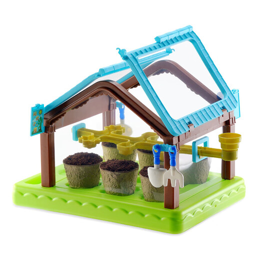 Sunshine Planting House Kinderbotanische Gartenfarm Gemüse und Blumen spielen Hausspielzeug Wissenschaft Kleines Experiment Set Doppelschicht Sonnenschein Pflanzhaus [VC8062+ Geschenkbox]