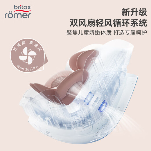 宝得适（BRITAX）宝宝儿童安全座椅0-7岁isize认证正反360°旋转成长骑士 通风款 Air月光灰