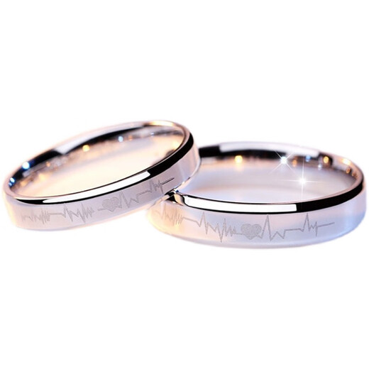 Genuine Couple Ring Female PT950 Platinum Men's Proposal Pair Ring Wedding Diamond Ring Valentine's Day Gift Heart-pounding (A living pair will receive a certificate)