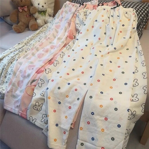 FHHUABD睡裤米奇格子长裤春夏季薄款休闲裤居家学生秋天可外家居遛弯裤子 854【长裤】 XL 【115-135斤】