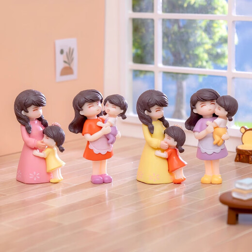 Xixiaowei paysage moderne créatif de la fête des mères poupées de la fête des mères petits ornements de bricolage décorations enfants enfants enfants enfants 2 Mother and Daughter [Orange + Yellow]