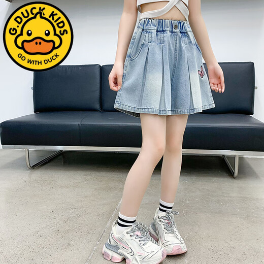 Gduck Kids Little Yellow Duck Girls Denim Shorts Summer New Style mit mittlerem Stil mit mittlerem Stil.