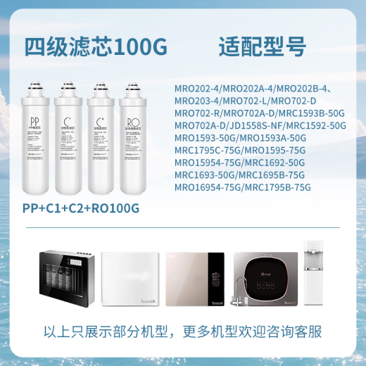 霖乐源适用于美的净水器F1滤芯MRC1692/1592-50/MRO202A/B/203/206-4/1593 C1前置滤芯1支