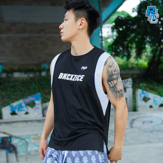 贵娇儿（GUIJIAOER）BKCXZICE破冰撞色美式篮球训练无袖健身服夏装透气运动服 破冰联名撞色边背心-白色 M 160-170高，95-115斤)