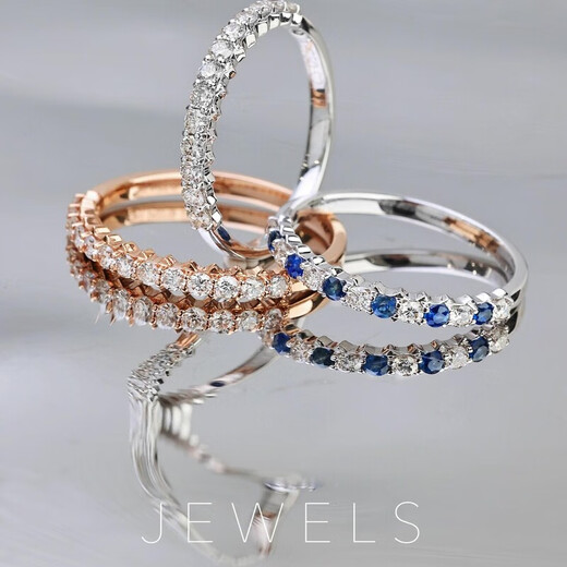 Peninsula Bear PENINSULA BEARwvv diamond ring 18K gold 33-point row diamond ring pair ring sapphire spacer ring platinum rose gold 18k white No. 13 (sapphire spaced with white diamonds) color FG