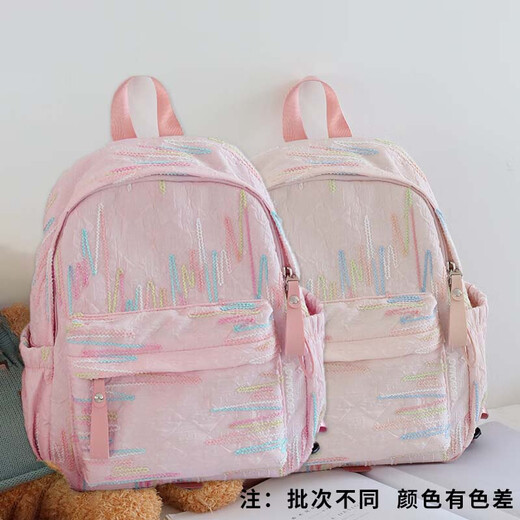 木丁丁日系ins风百搭旅游双肩包小型女 大学生轻便妈咪包迷你背包小书包 可爱双肩包【粉色小号不带挂件】