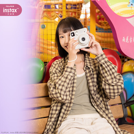 Fuji (FUJIFILM) Polaroid mini SE student model one-shot point-and-shoot camera male and female student model mini 7+/7s/7c upgraded version package includes photo paper white cloud time package package 2 standard + 10 pieces of photo paper + silicone case + basic version gift pack