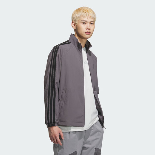 Adidas jacket men's 2025 summer new sportswear woven fashionable breathable casual stand collar jacket KC6007 KC3893 S