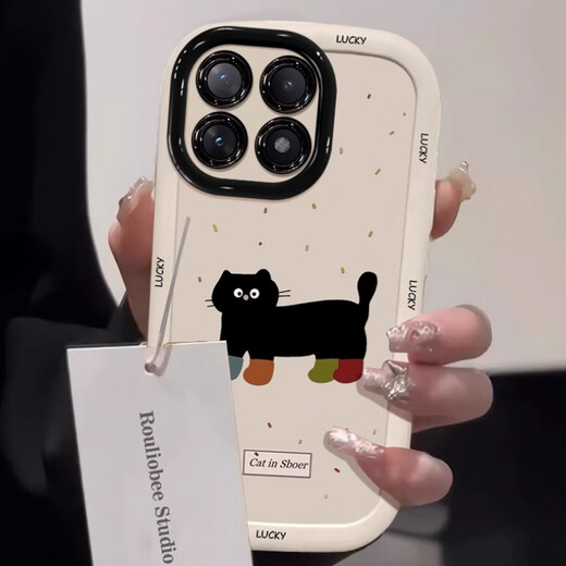 Linyan распространяется на корпус мобильного телефона Huawei Mate70pro 2024 New Mate70 защитный корпус Mate70pro + жидкий силиконовый мата-чернила Splash Cat Mt Задний корпус Ten M70 Новый продукт Me Puffe Shell