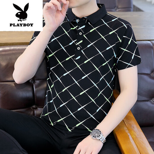 Playboy (Playboy) 2025 Летняя новая рубашка для рубашки поло в рубашке с короткими рукавами.