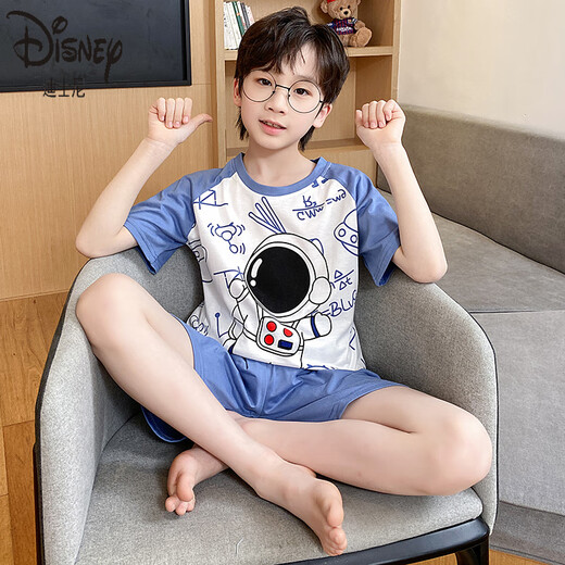 迪士尼（Disney）儿童睡衣男孩纯棉夏季薄款短袖男童夏装家居服中大童青少年空调服 K6630#叮当猫【纯棉】 170 16码【建议身高135-145cm】