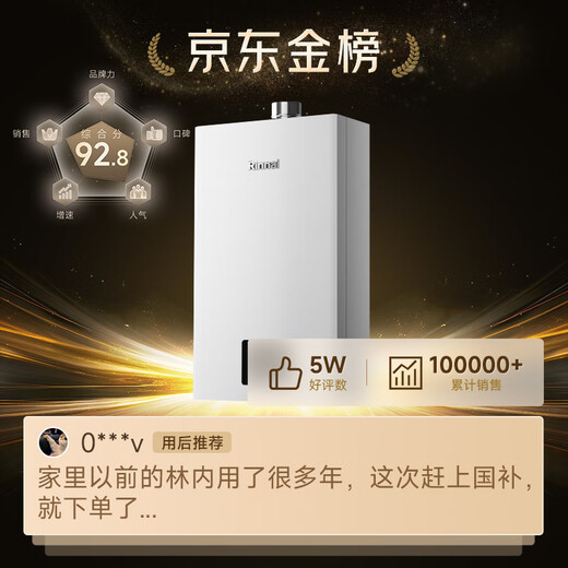 Rinnai Xiaomanyao 16L gas water heater natural gas 15% national subsidy smart constant temperature upgrade CPU low water pressure start 16GD31 (JSQ31-GD31)