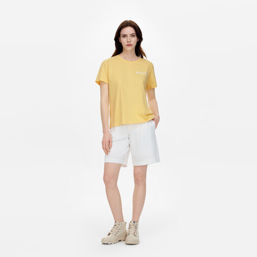 Aigle Ai Gao Kurzarm T-Shirt Frühling und Sommer Klassiker Outdoor Outdoor Outdoor Outdoor Outdoor Outdoor Outdoor Outdoor Outdoor Outdoor Casual Fashion Einfacher runder Nackenpullover reines Baumwollwesen hellberngelb AV753 XL (175/96a)